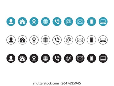 Contacte-nos ícones da Web conjunto