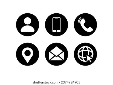 Contact us icons. Website icons symbol. Communication icons set vector.