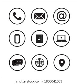 Contact us icons with white background