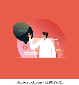 Contact us Illustration, How may I Assist You or Can I Help You vector concept, Organic Customer Support
