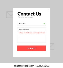 Contact us input web form. Error state
