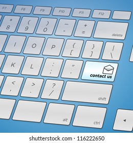 Contact Us Keyboard - Internet feedback or contact solution in form of key on keyboard