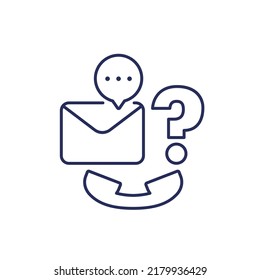 contact us line icon on white