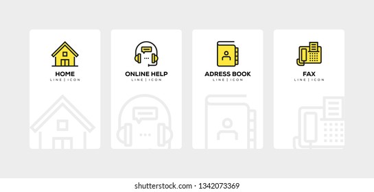 CONTACT US LINE ICON SET