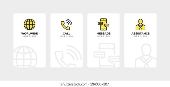CONTACT US LINE ICON SET