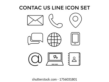 contact us line icon vector