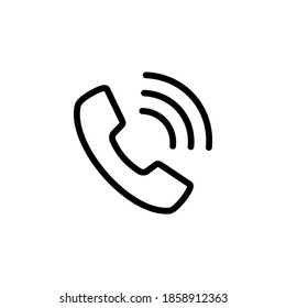 Contáctenos con el vector de icono de línea. Icono de llamada telefónica