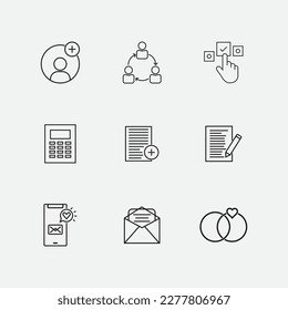 Contact us line icons set vector illustration, website icon, online shop icons, web icons