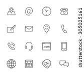 Contact us line icons for web and mobile app.