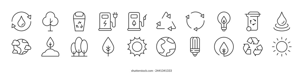 Contact us linear vector icons collection. Editable stroke. Simple linear illustration for web sites, newspapers, articles book