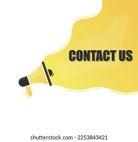 Contact us. Megaphone alert message. Special offer sign. Advertising discounts symbol. Announce promotion offer. Message bubble.