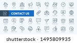 Contact us -  minimal thin line web icon set. Outline icons collection. Simple vector illustration.
