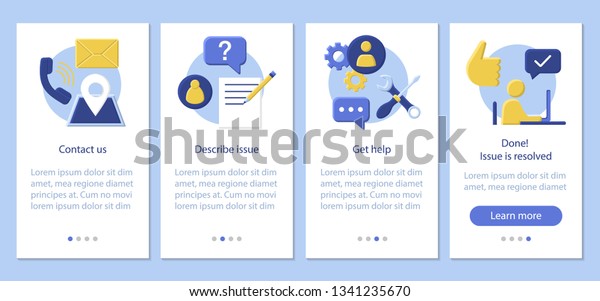 Contact Us Mobile App Page Screen Stock Vector Royalty Free