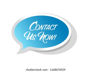 Contact us now bright ribbon message isolated over a white background