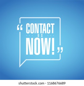 contact us now line quote message concept isolated over a blue background