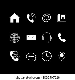 Contact us online icons set