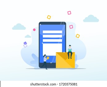 Contact us. Online support concept for web landing page template, banner, and presentation