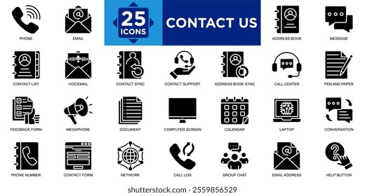 contact us, contact, online, web, support, call icon set. Outline icons collection. Simple vector illustration	