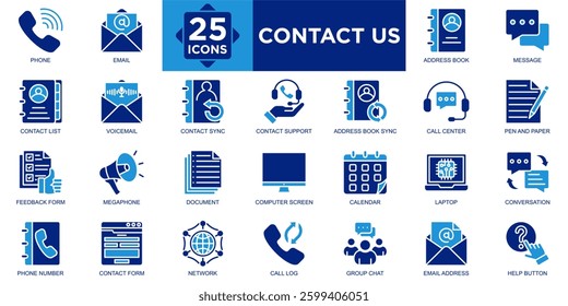 contact us, contact, online, web, support, call icon set. Outline icons collection. Simple vector illustration	
