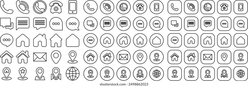 Contact us outline icon vector full pack