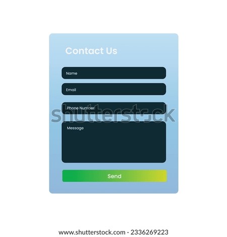 Contact us page design sample. Contact us illustration. Contact graphic.