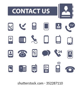 contact us, phone, cell, telephone icons
