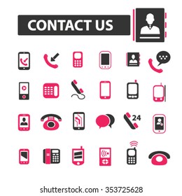 contact us, phone, cell, telephone icons 