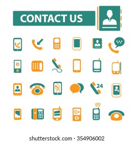contact us, phone, cell, telephone icons

