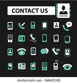 contact us, phone, cell, telephone icons
