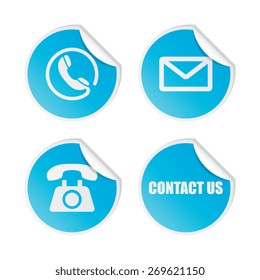 Contact Us Phone and Mail Sticker Labels