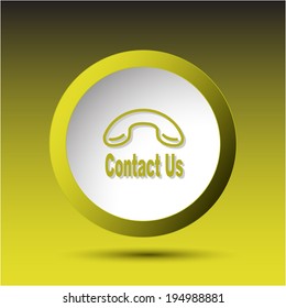 Contact us. Plastic button. Vector illustration.