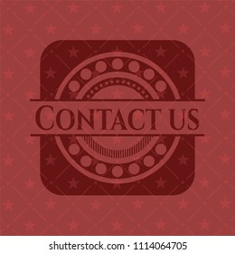  Contact us red emblem. Retro