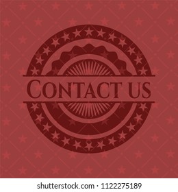 Contact us red emblem. Vintage.