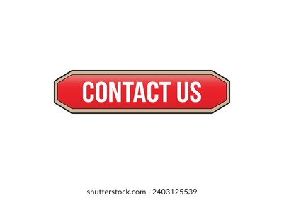 Contact us red ribbon label banner. Open available now sign or contact us tag.