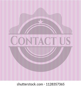 Contact us retro pink emblem