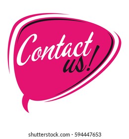 contact us retro speech bubble