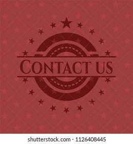 Contact us retro style red emblem