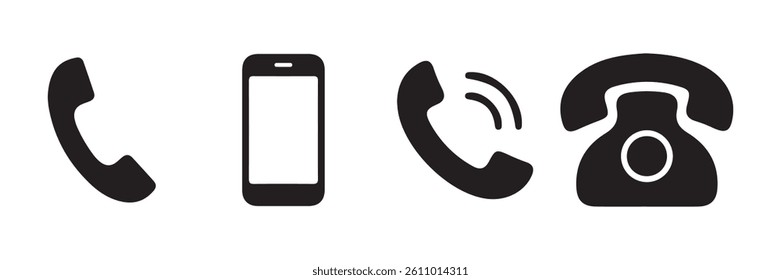 Contact us. Ringing phone simple icon set. Smartphone ringing. Phone sign. phone icon set, Telephone call sign,  Vector Illustration Eps 10