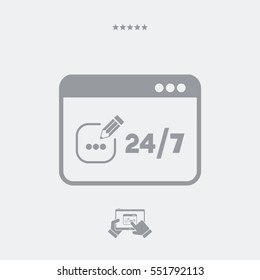 Contact us service 24/7 - Vector flat icon