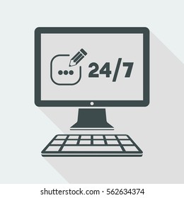 Contact us service 24/7 - Vector flat icon