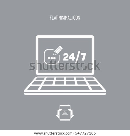 Contact us service 24/7 - Vector flat icon