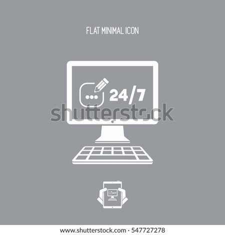 Contact us service 24/7 - Vector flat icon