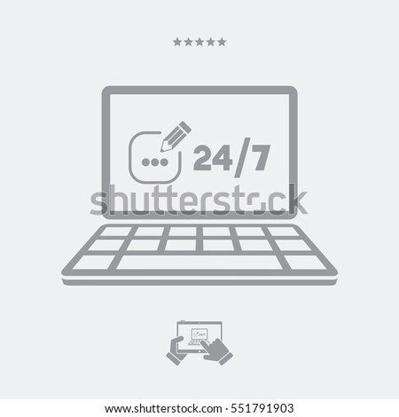 Contact us service 24/7 - Vector flat icon
