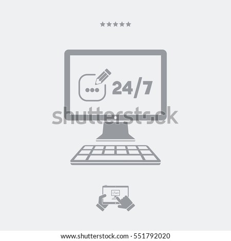 Contact us service 24/7 - Vector flat icon