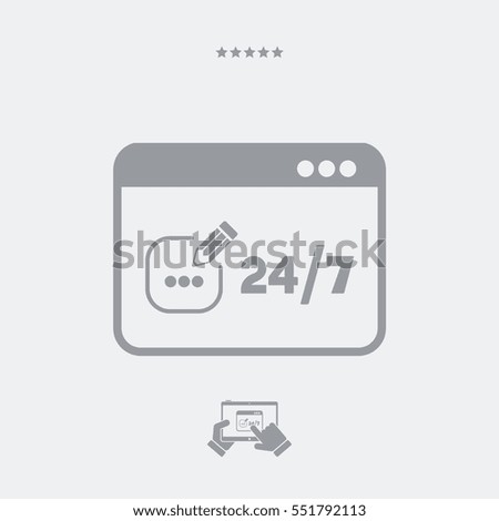 Contact us service 24/7 - Vector flat icon