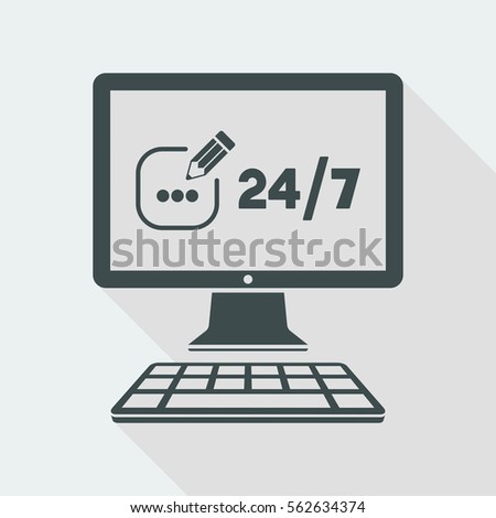 Contact us service 24/7 - Vector flat icon