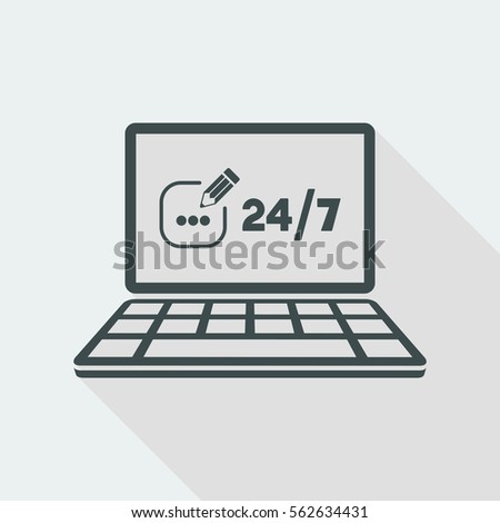 Contact us service 24/7 - Vector flat icon