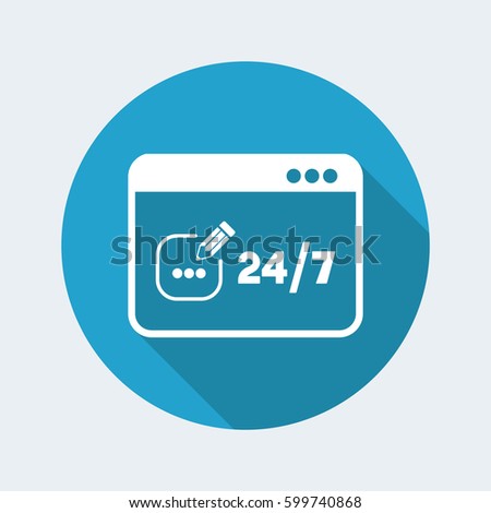 
Contact us service 24/7 - Vector flat icon
