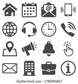 Contact us service icons set of email phone communication and representative person isolated vector illustration