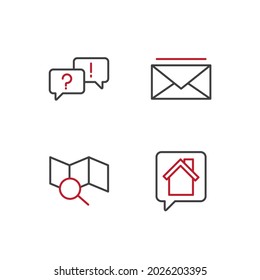 Kontaktieren Sie uns setzen Symbol, isolieren Kontakt mit uns setzen Symbol, Vektorgrafik